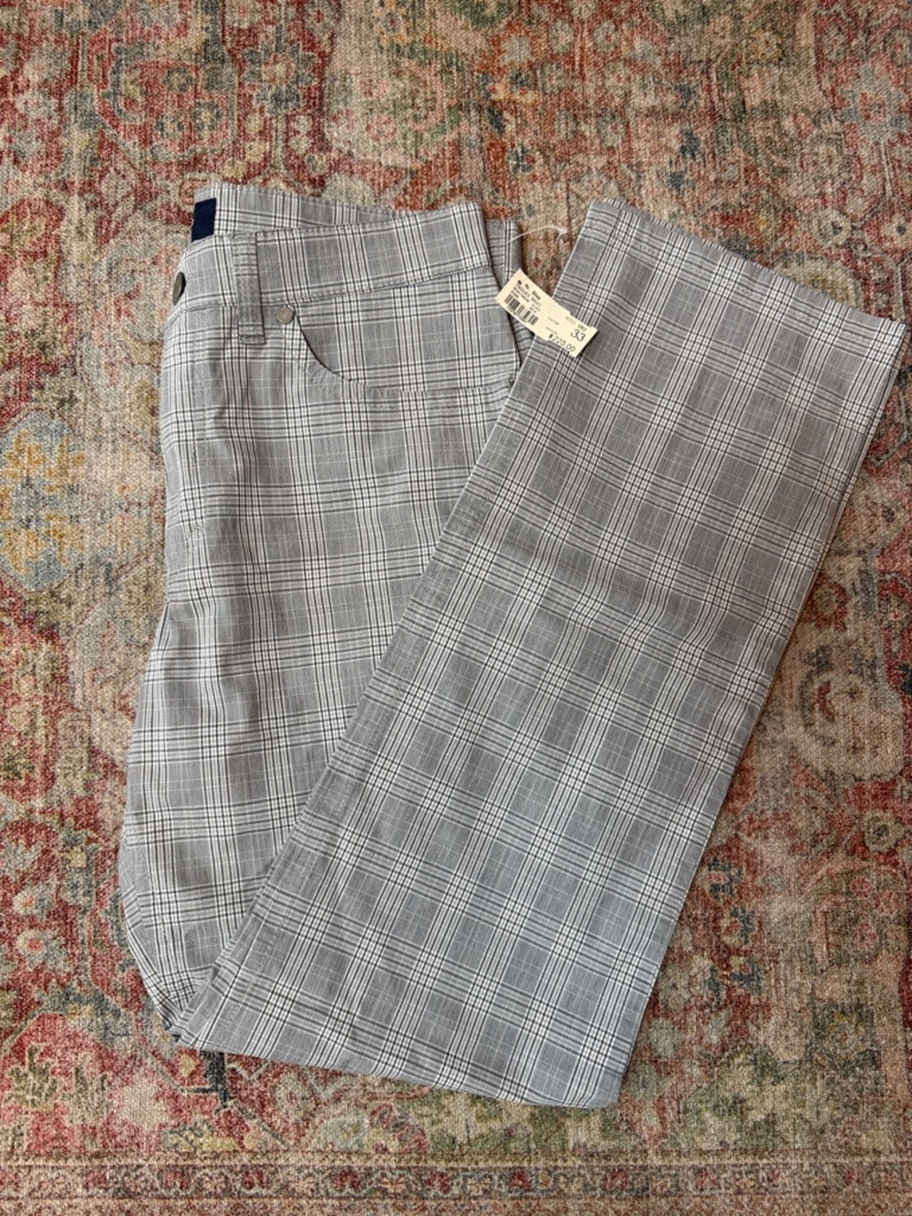 Gardeur Gray Plaid Pants